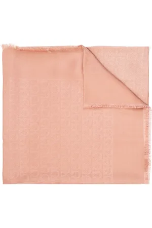 Salvatore Ferragamo Akcesoria, Kobieta, Różowy, ONE SIZE, Kaszmir, Szal z logo