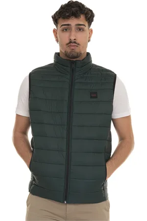 HUGO BOSS Kurtki, Mężczyzna, Zielony, L, Pikowana Kamizelka z Logo