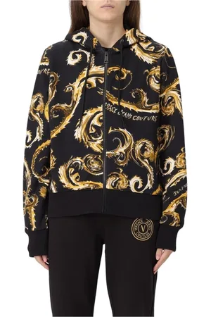 VERSACE Bluzy, Kobieta, Czarny, M, Bluza z nadrukiem barokowym