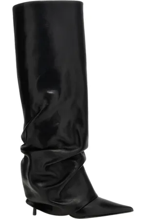LE SILLA Buty, Kobieta, Czarny, 36 EU, Czarne Skórzane Kozaki za Kolano
