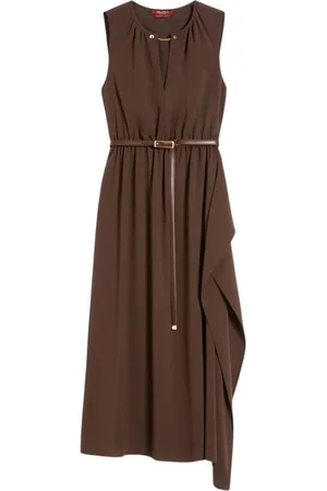 Max Mara Sukienki, Kobieta, brązowy, S, Elegancka Kawa Sukienka