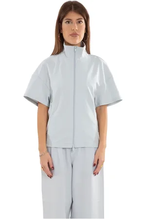 Y-3 Koszulki, Kobieta, Biały, S, Kurtka z siateczki z 3 paskami w kolorze Clgrey