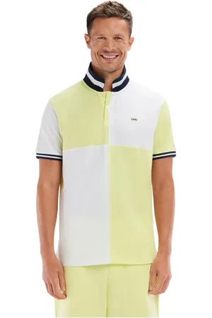 Eden Park Koszulki, Mężczyzna, Wielobarwność, 2XL, Bawełna, Żółty polo z bawełny z krótkim rękawem i luźnym krojem oraz wykończeniem szwem