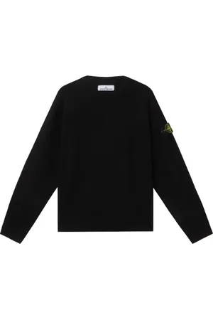 Stone Island Bluzy, Mężczyzna, Czarny, XL, Bawełna, Miękki Bawełniany Sweter z Okrągłym Dekoltem (Czarny)