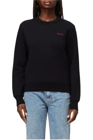 A.P.C. Bluzy, Kobieta, Czarny, S, Czarny Crew Neck Sweatshirt
