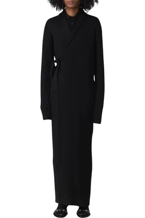 Balenciaga Sukienki, Kobieta, Czarny, M, Len, Jedwabna Sukienka Maxi Elegancki Styl