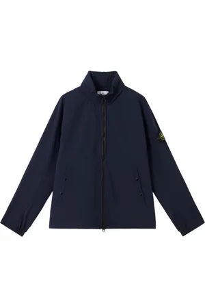 Stone Island Kurtki, Mężczyzna, Niebieski, L, Poliester, Lekka Kurtka Soft Shell Niebieska