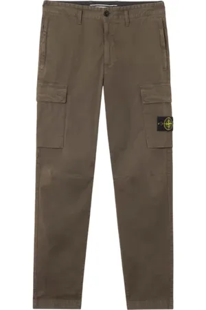 Stone Island Spodnie, Mężczyzna, Zielony, W31, Bawełna, Spodnie Cargo Zniszczony Dżins Bawełna