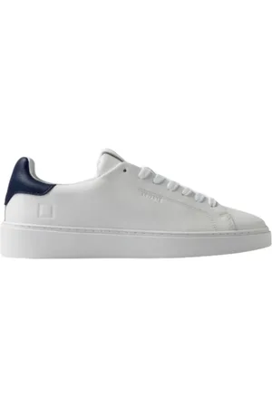 D.A.T.E. Buty, Kobieta, Biały, 44 EU, Niebiesko-białe sneakersy z cielęcej skóry