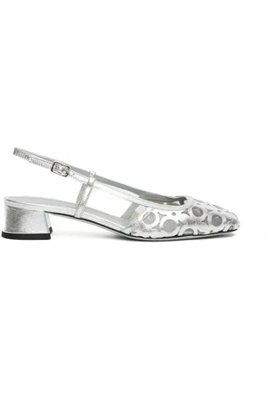 ROBERTO FESTA Buty, Kobieta, Szary, 40 EU, Srebrne skórzane i materiałowe buty Slingback