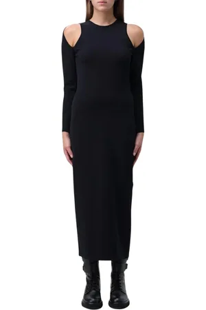Dsquared2 Sukienki, Kobieta, Czarny, S, Elegancka Czarna Sukienka Maxi