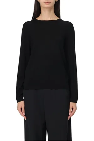 Allude Swetry, Kobieta, Czarny, S, Kaszmir, Czarny Sweter z kaszmiru z dekoltem w serek