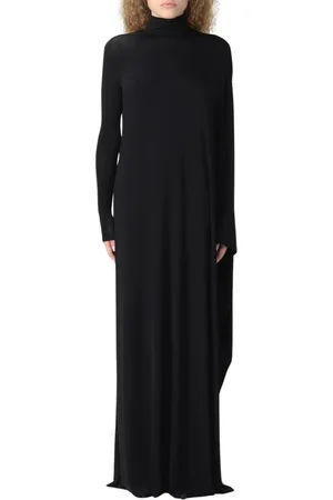 Balenciaga Sukienki, Kobieta, Czarny, S, Len, Elegancka Czarna Sukienka Maxi