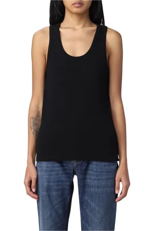 Bottega Veneta Koszulki, Kobieta, Czarny, S, Czarny Dzianinowy Top
