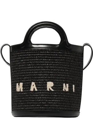 Marni Torebki, Kobieta, Czarny, ONE SIZE, Biała Pleciona Torba Wiaderko