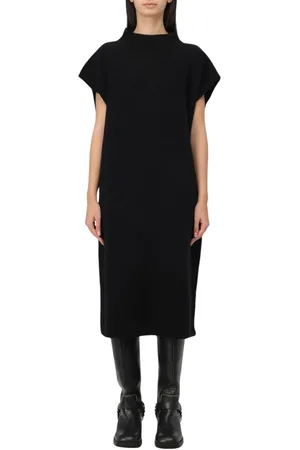 Filippa K Sukienki, Kobieta, Czarny, M, Kaszmir, Elegancka Czarna Sukienka Midi