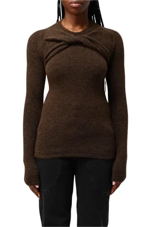Isabel Marant Swetry, Kobieta, brązowy, M, Brązowy Sweter z Dzianiny z Pochyloną Górą