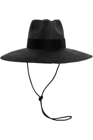 Ruslan Baginskiy Akcesoria, Mężczyzna, Czarny, L, Czarny Kapelusz Fedora z Dużym Daszkiem