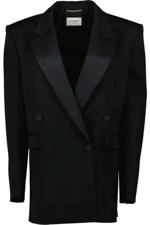 Saint Laurent Kurtki, Kobieta, Czarny, M, Oversize Wełniany Blezer
