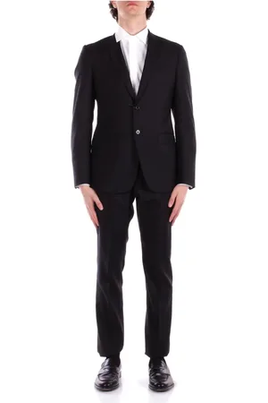 Emporio Armani Garnitury, Mężczyzna, Czarny, XL, Wełna, Czarna sukienka z marynarką i spodniami