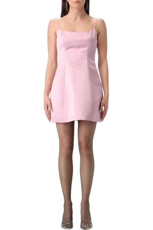 BLUMARINE Sukienki, Kobieta, Różowy, M, Elegancka Zielona Sukienka Satynowa