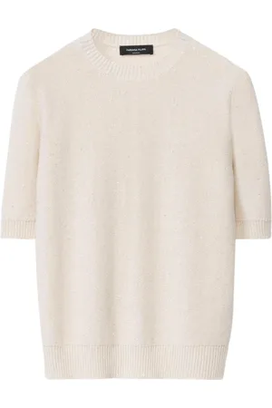 Fabiana Filippi Swetry, Kobieta, Biały, 2XS, Elegancki Sweter z Długim Rękawem