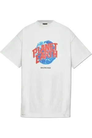 Balenciaga Koszulki, unisex, Szary, S, Bawełna, T-shirt z efektem „vintage”