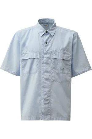C.P. Company Koszule, Mężczyzna, Niebieski, 2XL, Koszula z krótkim rękawem w stylu Ripstop Box Fit