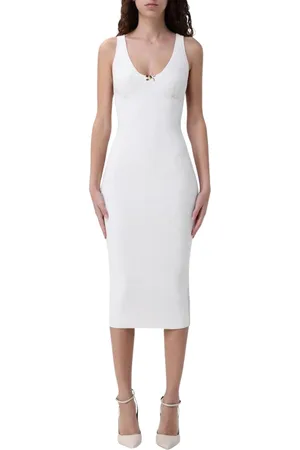 Elisabetta Franchi Sukienki, Kobieta, Beżowy, L, Elegancka Długa Sukienka z Dżerseju