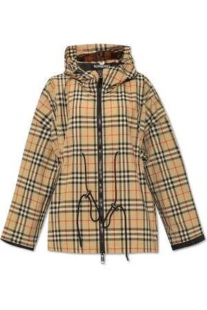 Burberry Kurtki, Kobieta, Beżowy, S, Poliester, Bacton Hooded Jacket