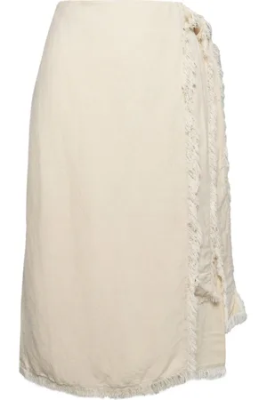 Hest Spódnice, Kobieta, Beżowy, 2XL, Lila lniana spódnica Lato Piasek