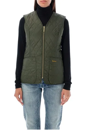Barbour Kurtki, Kobieta, Zielony, S, Oliwkowa Kamizelka Markenfield Liner Damska Odzież Wierzchnia