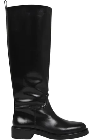 Stuart Weitzman Buty, Kobieta, Czarny, 37 1/2 EU, Czarne Skórzane Wysokie Buty