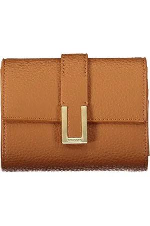 Calvin Klein Akcesoria, Kobieta, brązowy, ONE SIZE, Brązowy Portfel z Poliestru z Miejscem na Monety i Karty