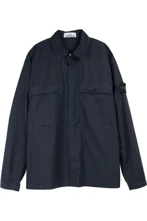 Stone Island Kurtki, Mężczyzna, Niebieski, M, Niebieska Koszula Overshirt Paracadute