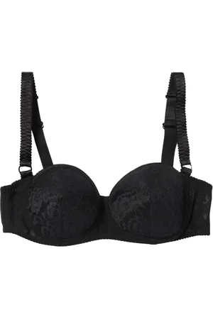 Dolce & Gabbana Bielizna, Kobieta, Czarny, M, Czarny Koronkowy Strapless Elegancki Biustonosz