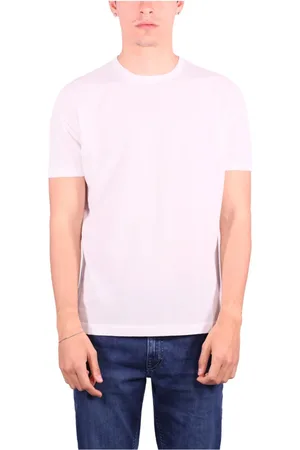 KANGRA CASHMERE Koszulki, Mężczyzna, Biały, L, Podstawowy Biały T-shirt Rękaw