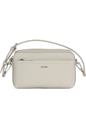 Calvin Klein Torebki, Kobieta, Biały, ONE SIZE, Torba na ramię z eko-skóry z logo