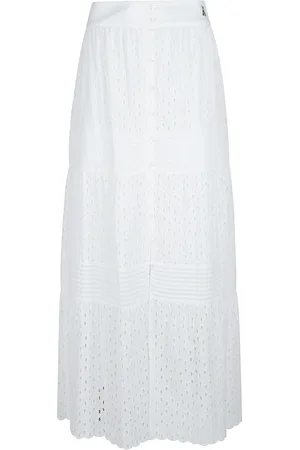 Patrizia Pepe Spódnice, Kobieta, Biały, 2XS, Elegancka Maxi Spódnica dla Kobiet