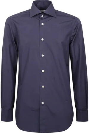 Kiton Koszule, Mężczyzna, Fioletowy, 3XL, Koszula Regular Fit z francuskim kołnierzem