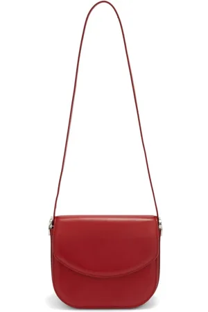 Jil Sander Torebki, Kobieta, Czerwony, ONE SIZE, Czerwona skórzana torba na ramię z logo