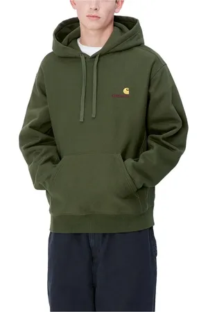 Carhartt Bluzy, Mężczyzna, Zielony, S, Bawełna, Bluza American Script Tarragon