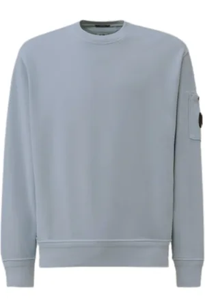 C.P. Company Bluzy, Mężczyzna, Niebieski, M, Len, Bluza z polaru o przekątnej