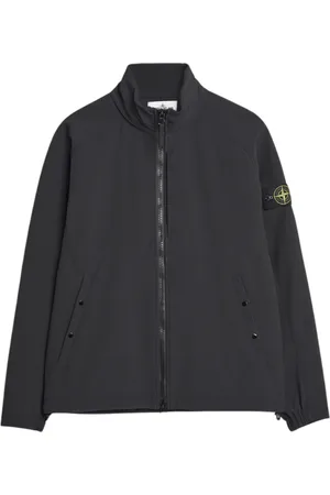 Stone Island Kurtki, Mężczyzna, Czarny, L, Czarna Kurtka Soft Shell z Technologią Poliestrową