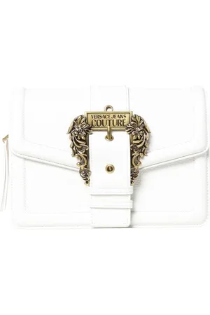 VERSACE Torebki, Kobieta, Biały, ONE SIZE, Elegancka Czarna Torba na Ramię