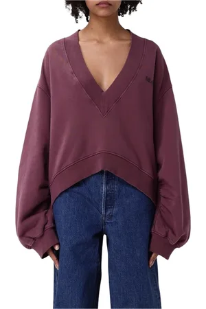 The Attico Swetry, Kobieta, Fioletowy, S, Bluza z dekoltem w serek w fiolecie