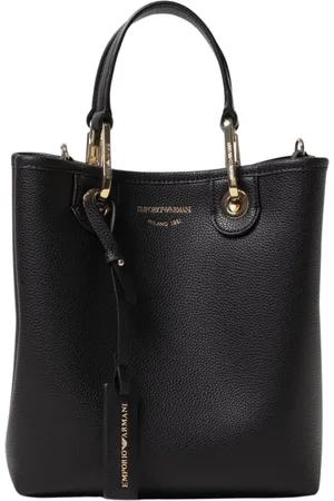Emporio Armani Torebki, Kobieta, Czarny, ONE SIZE, Czarna skórzana torba na ramię
