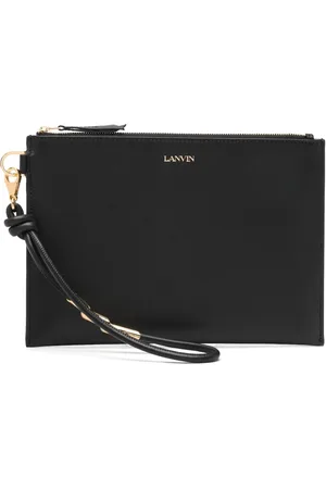 Lanvin Torebki, Kobieta, Czarny, ONE SIZE, Czarna Flat Pouch Sekwencja