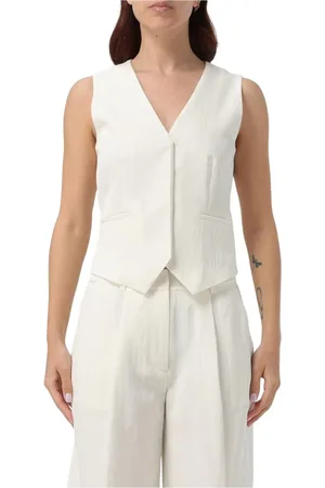 Calvin Klein Kurtki, Kobieta, Biały, M, Luksusowy Sweter z Kamizelką