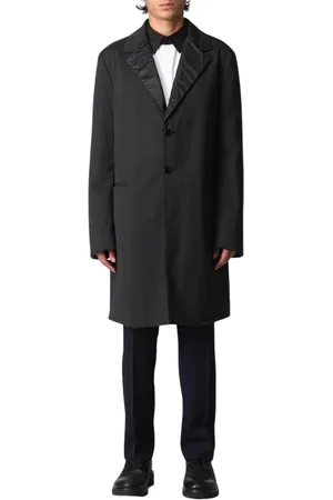 Karl Lagerfeld Płaszcze, Mężczyzna, Czarny, 2XL, Klasyczny dopasowany płaszcz z naciętymi klapami